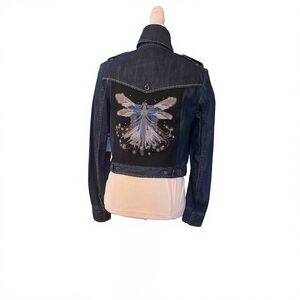 French Connection Denim Embroidered Upcycled Jean Jacket